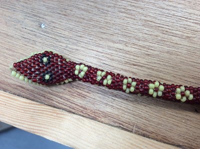 Lot 268 - Antique beadwork snake