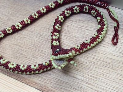 Lot 268 - Antique beadwork snake