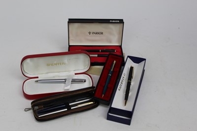 Lot 2010 - Group of various fountain pens, ball point pens and pencils