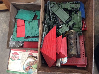 Lot 494 - Dinky military vehicles, Meccano, Bayko, stationary steam engine, Corgi Aviation etc