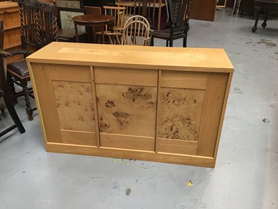 Lot 1056 - Contemporary light oak sideboard with three panelled doors