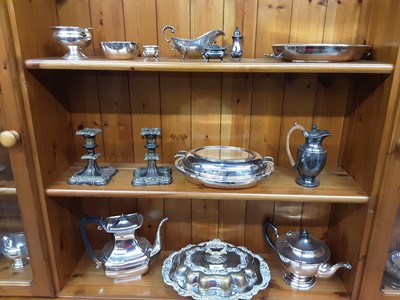 Lot 601 - Silver plated tureen and cover and other plated ware