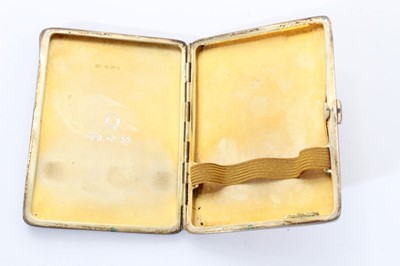 Lot 248 - Late 1920s ladies Silver and enamel cigarette case.