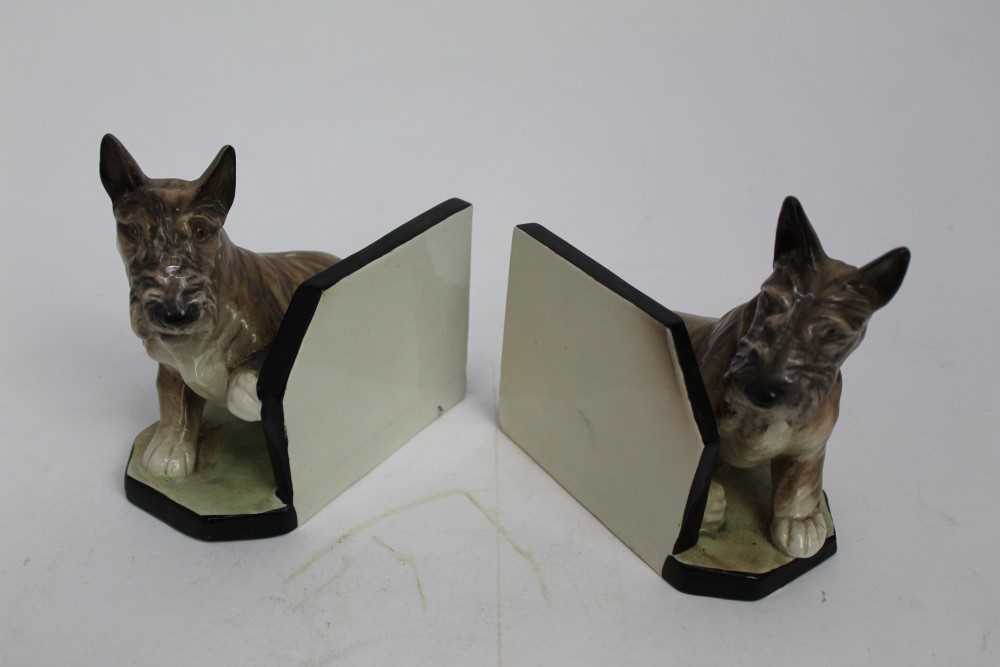 Lot 891 - Pair 1930s Goldscheider dog bookends