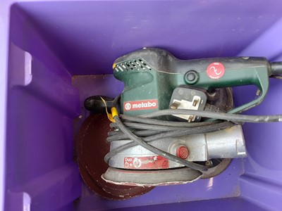 Lot 608 - Electric bench grinder and an electric rotary sander