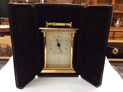 Lot 310 - Churchill Quartz carriage clock in case