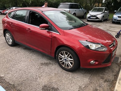 Lot 3 - 2013 Ford Focus 1.6 petrol, Automatic,  Reg. No. EK13 NNL , mileage circa 30,000, finished in red, MOT until 9th November 2020, supplied with V5, history file and two keys