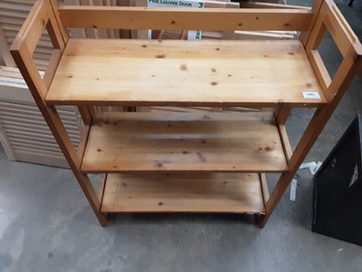 Lot 1060 - Pine folding bookcase and a selection of pine Louvre doors