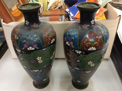 Lot 462 - Pair Cloisonne vases