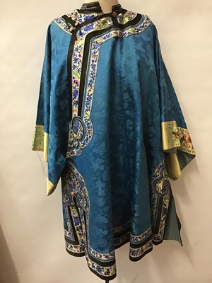 Lot 1790 - Early 20th century Chinese blue silk robe.