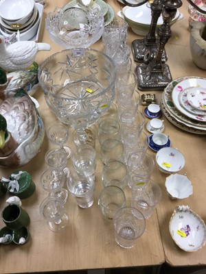 Lot 332 - Large cut glass bowl together with various glasses and other glassware