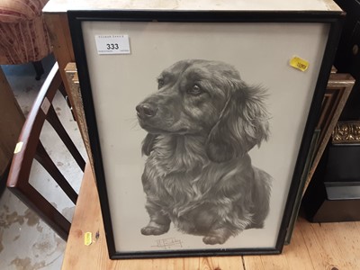 Lot 333 - Four various pictures including one of a sausage dog