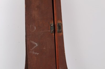 Lot 628 - George III banjo barometer with silvered dial and convex glass with swan neck pediment