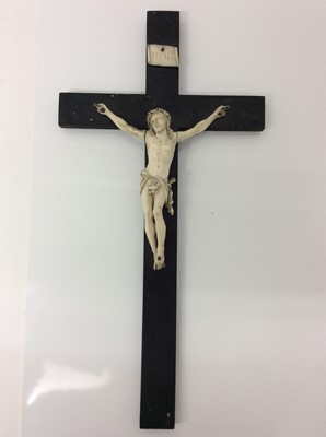 Lot 334 - 19th century Continental bone crucifix