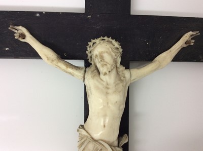 Lot 799 - 19th century Continental bone crucifix