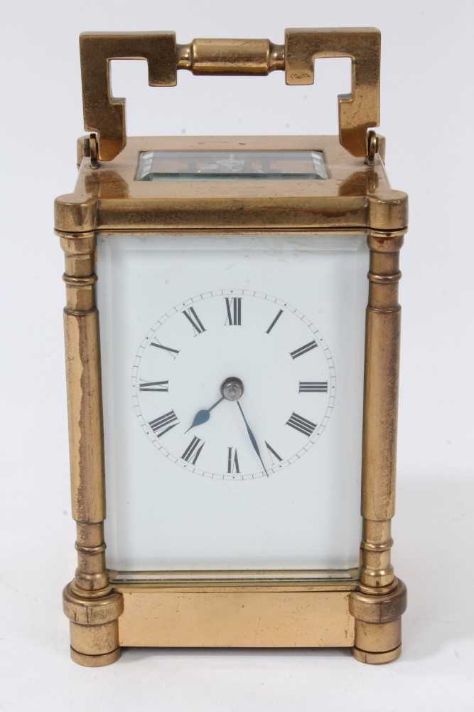 Lot 606 - Antique striking carriage clock