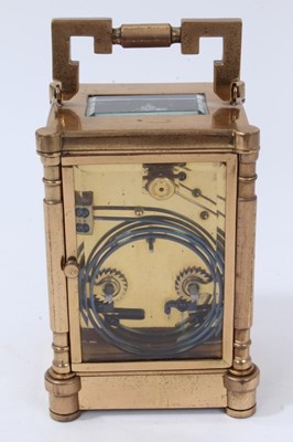 Lot 606 - Antique striking carriage clock