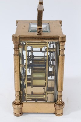 Lot 606 - Antique striking carriage clock