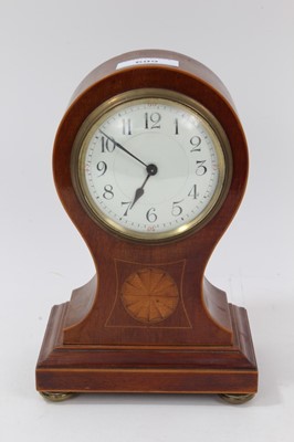 Lot 609 - Edwardian inlaid balloon clock