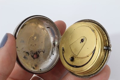 Lot 47 - Georgian silver pair cased pocket watch