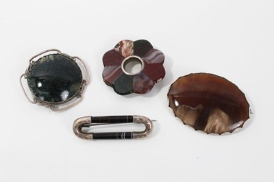 Lot 494 - Four Scottish hardstone brooches