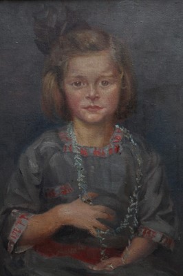 Lot 1111 - Early 20th century oil on canvas - portrait of a young girl