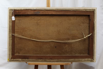 Lot 943 - Late 19th century oil on canvas - cows in pasture