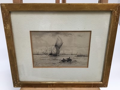 Lot 105 - Late 19th / early 20th century English School, marine scene watercolour, sighed Albert. labels verso read W Steer