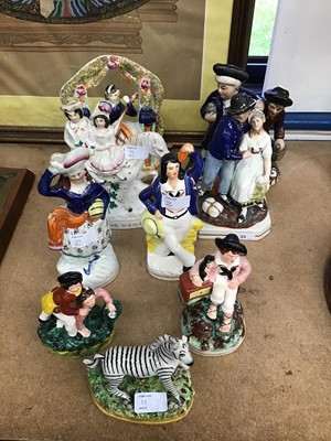 Lot 33 - Early 19th century creamware figure and other Staffordshire figures