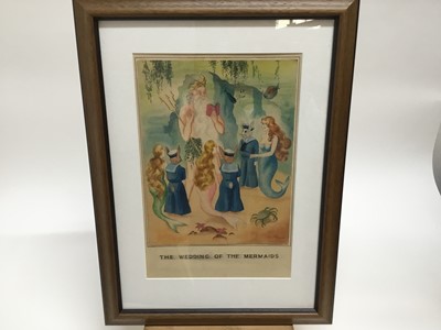 Lot 53 - The wedding of the mermaids watercolour