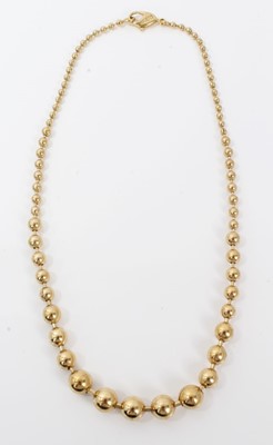 Lot 471 - Christian Dior gold plated necklace with graduated beads, 48cm