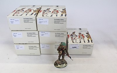 Lot 1400 - Group of seven The Stadden Edition cast lead military figures by Charles C. Stadden, comprising Sergeant Retreat from Mons 1914, Corporal 2/4 Queen's Royal R. Gallipoli 1915, Private Dunkirk Evacua...