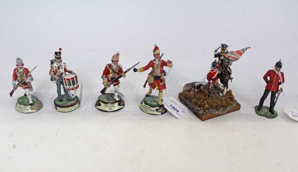 Lot 1404 - Group of four The Stadden Edition cast lead military figures by Charles C. Stadden, comprising Grenadier 31st Reg of Foot 1750, Grenadier Col Villiers Regt of Marines 1704, Grenadier 70th Regiment...