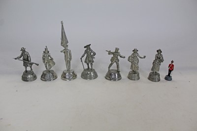 Lot 1410 - Group of five The Stadden Edition cast pewter military figures by Charles C. Stadden, The Queen's Regiment, East Surrey Regiment, The King's Regiment, The Middlesex Regiment, The Queen's Regiment,...