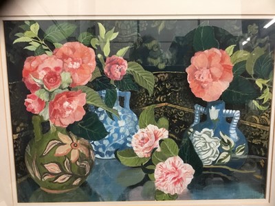 Lot 114 - Dione Page (1936) watercolour and bodycolour, floral group