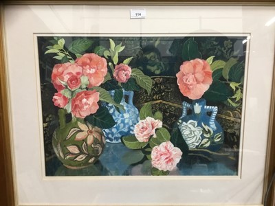 Lot 114 - Dione Page (1936) watercolour and bodycolour, floral group