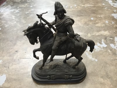 Lot 132 - Early 20th century French spelter figure of Quentin Durwood