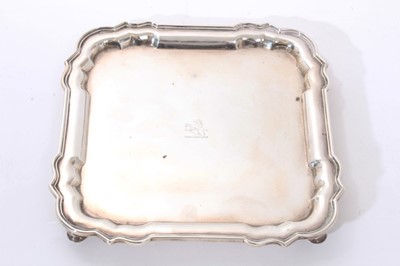 Lot 285 - Early 20th century silver card salver of square form