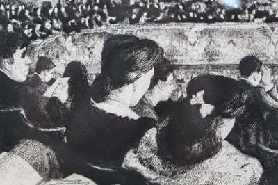 Lot 1112 - Wilfred Fairclough (1907-1996) drypoint etching - Theatre circle