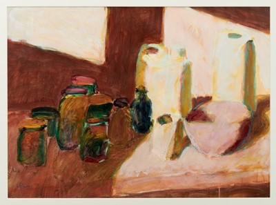 Lot 1093 - *Hans Schwarz (1922-2003) mixed media - Still life