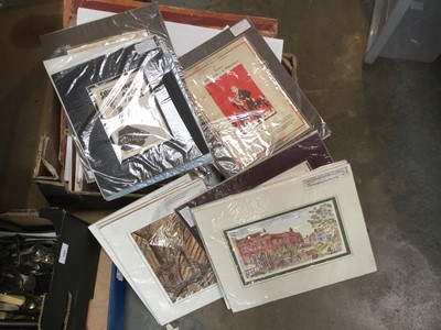 Lot 182 - Box of oil paintings, engravings, and advertising prints