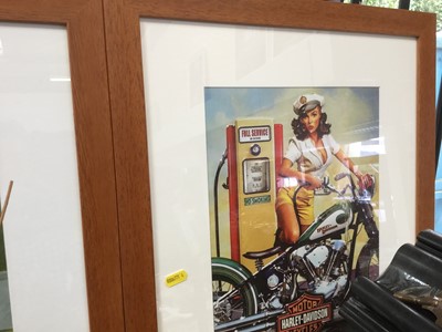 Lot 152 - Pair of Harley Davidson motorcycle prints