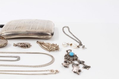 Lot 96 - Group silver jewellery including silver cigarette case