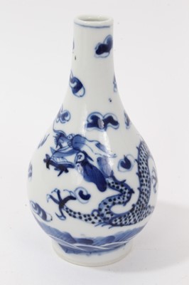 Lot 167 - Pair of small 19th century Fukagawa vases, small blue and white Chinese vase, small Chinese figure