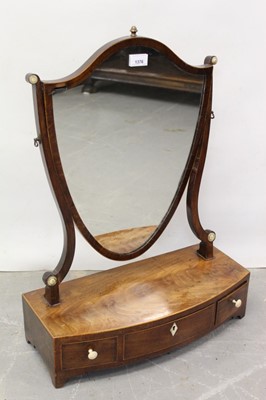 Lot 1376 - George III bow fronted toilet mirror