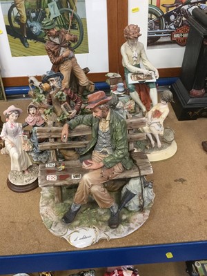 Lot 158 - Six Capodimonte porcelain figure groups including Bruno Marli and others