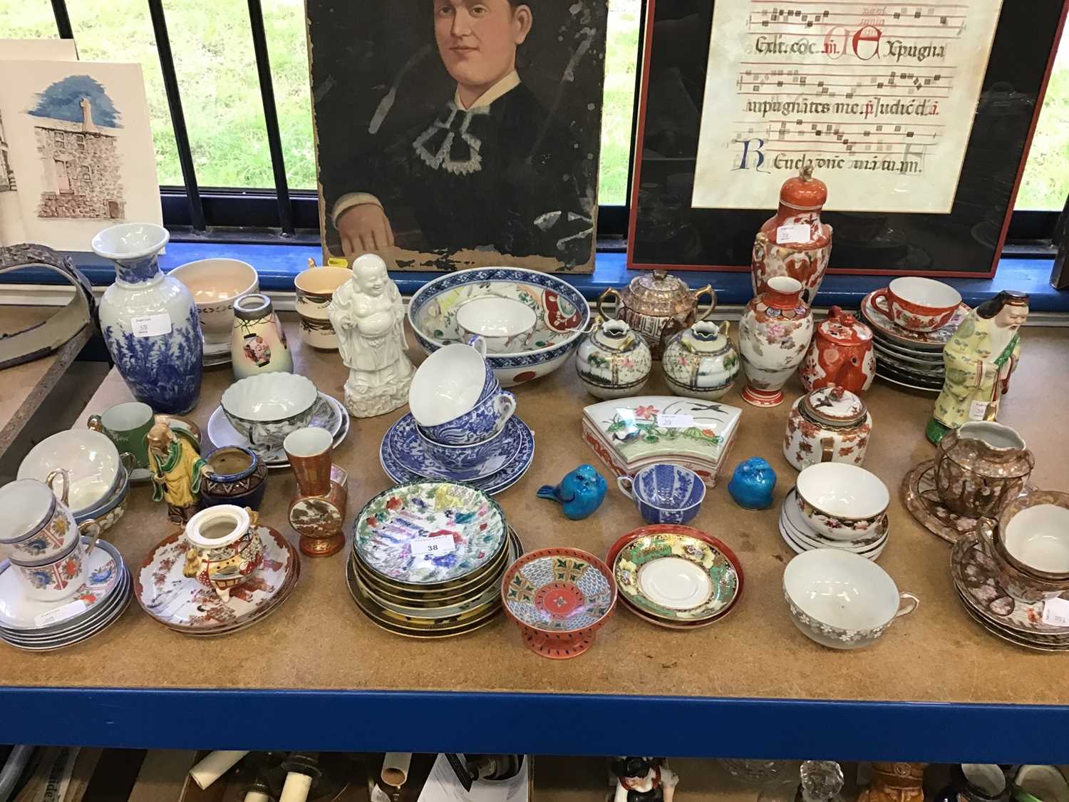 Lot 38 - Group of mostly 20th century oriental china to include teaware and figures
