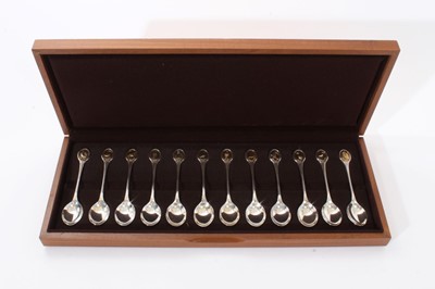 Lot 276 - Cased set of 12 RSPB spoon collection silver spoons