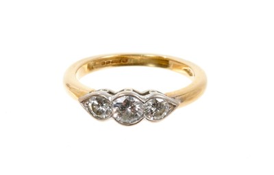 Lot 430 - Diamond three stone ring