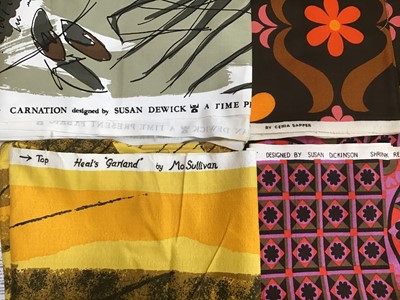 Lot 1815 - Large quantity of late 1960s early 1970s designer fabrics plus some rolls of fabric.